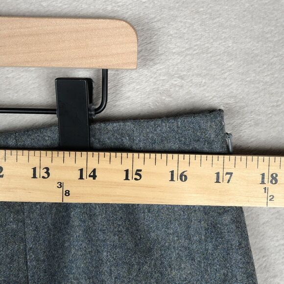 BROOKS BROTHERS Wool Skirt Sz 14 Gray Lined Zip Woven in Italy Career‎ Classic - Picture 6 of 9
